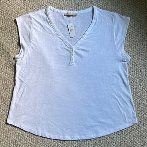 Loft -  white Henley  tee - new with tag